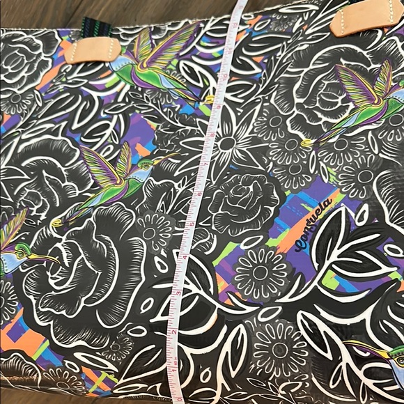 Consuela Black and Blue Tote Bag with Vibrant Design - Picture 8 of 11